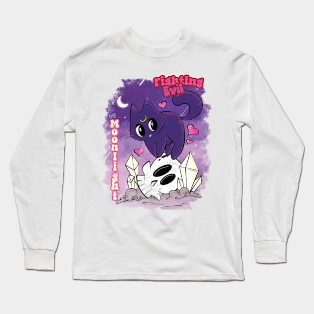 Fighting Evil By Moonlight Long Sleeve T-Shirt by Haygoodies